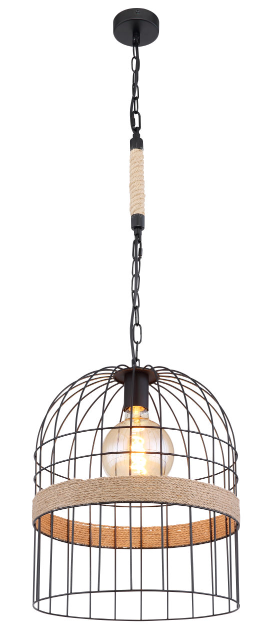Globo Lighting - HALIA - Hängeleuchte Metall schwarz matt, 1x E27