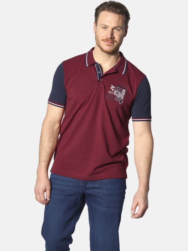 Jan Vanderstorm Poloshirt OLEJORN in dunkelrot günstig kaufen