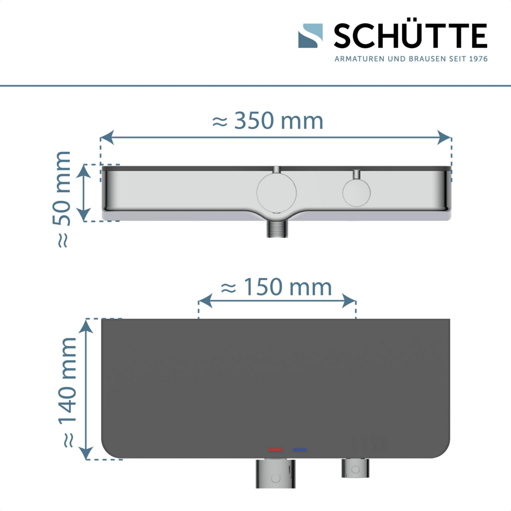 Schütte Thermostat Duscharmatur OCEAN Chrom/Anthrazit