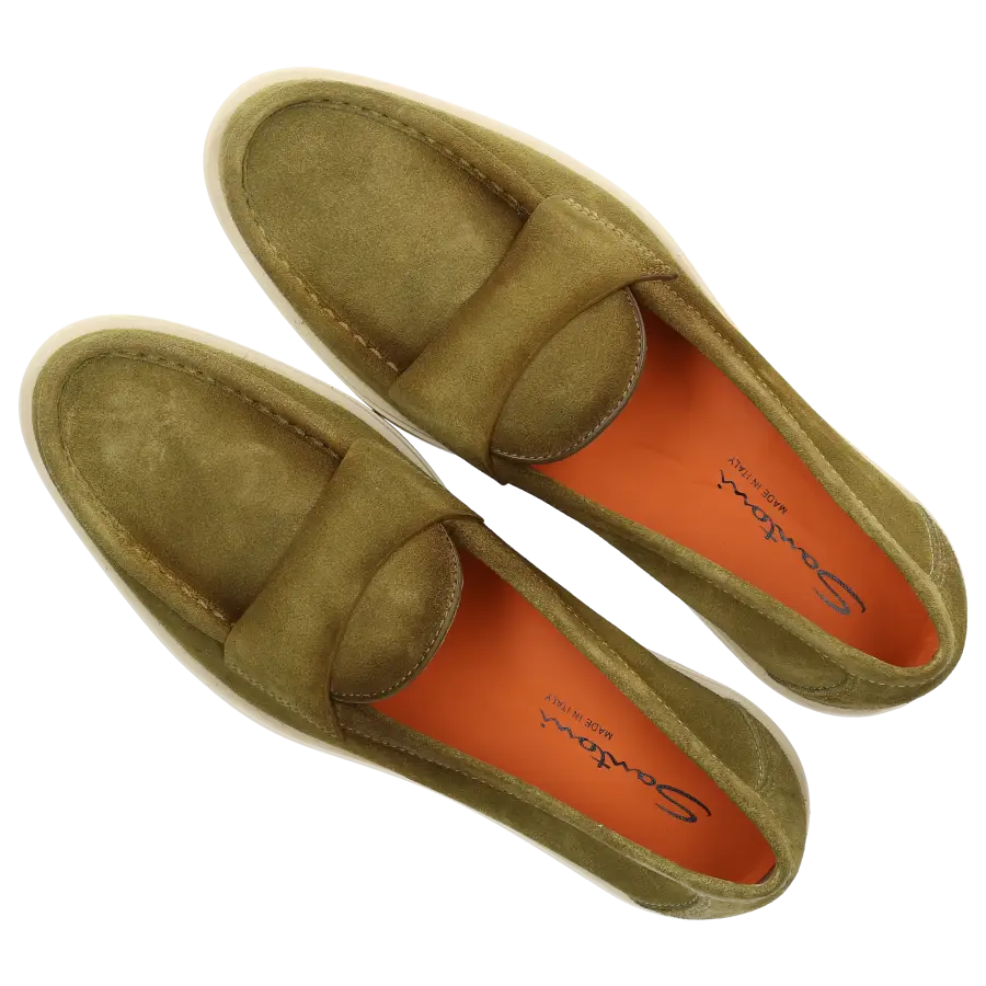 Santoni - Loafer 18657 Veloursleder - grün