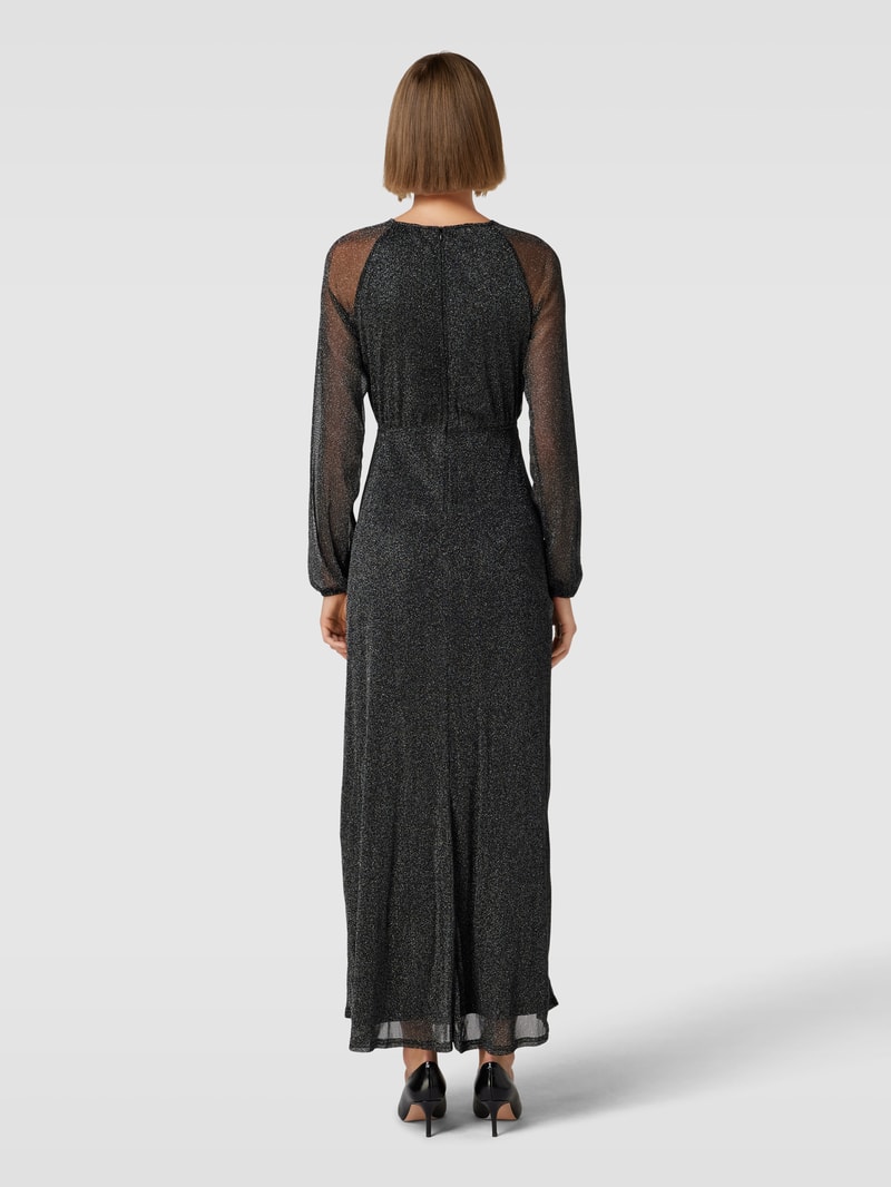 Abendkleid mit Effektgarn in schwarz