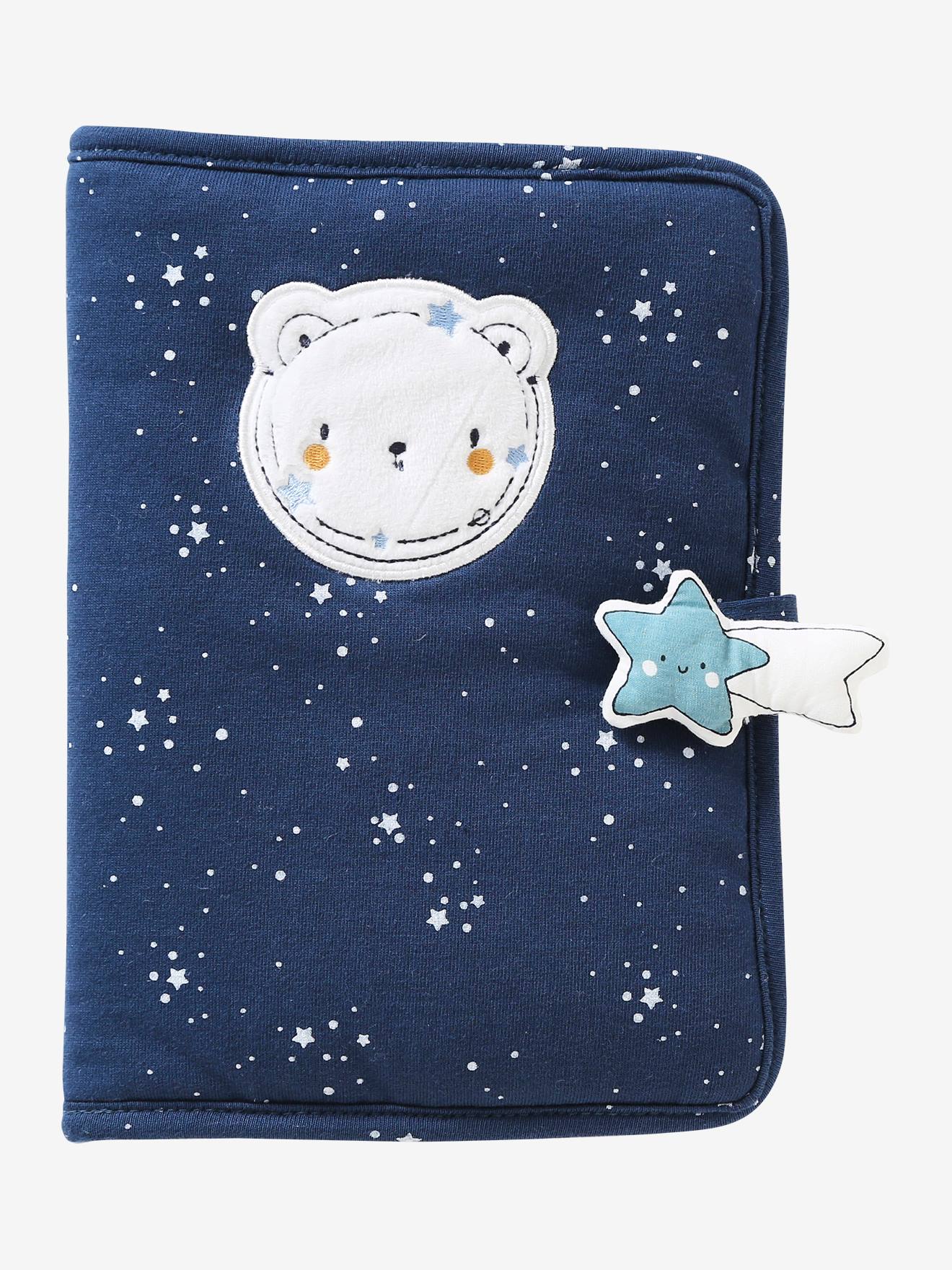 Protège carnet de santé bleu glacier