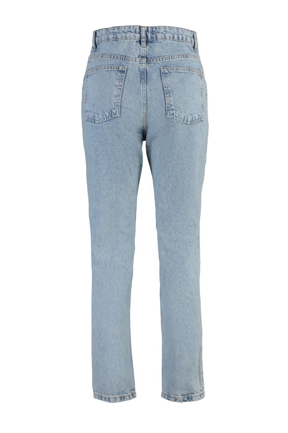 Trendyol Collection  Hellblaue, nachhaltigere Mom-Jeans mit hoher Taille TWOAW23JE00369