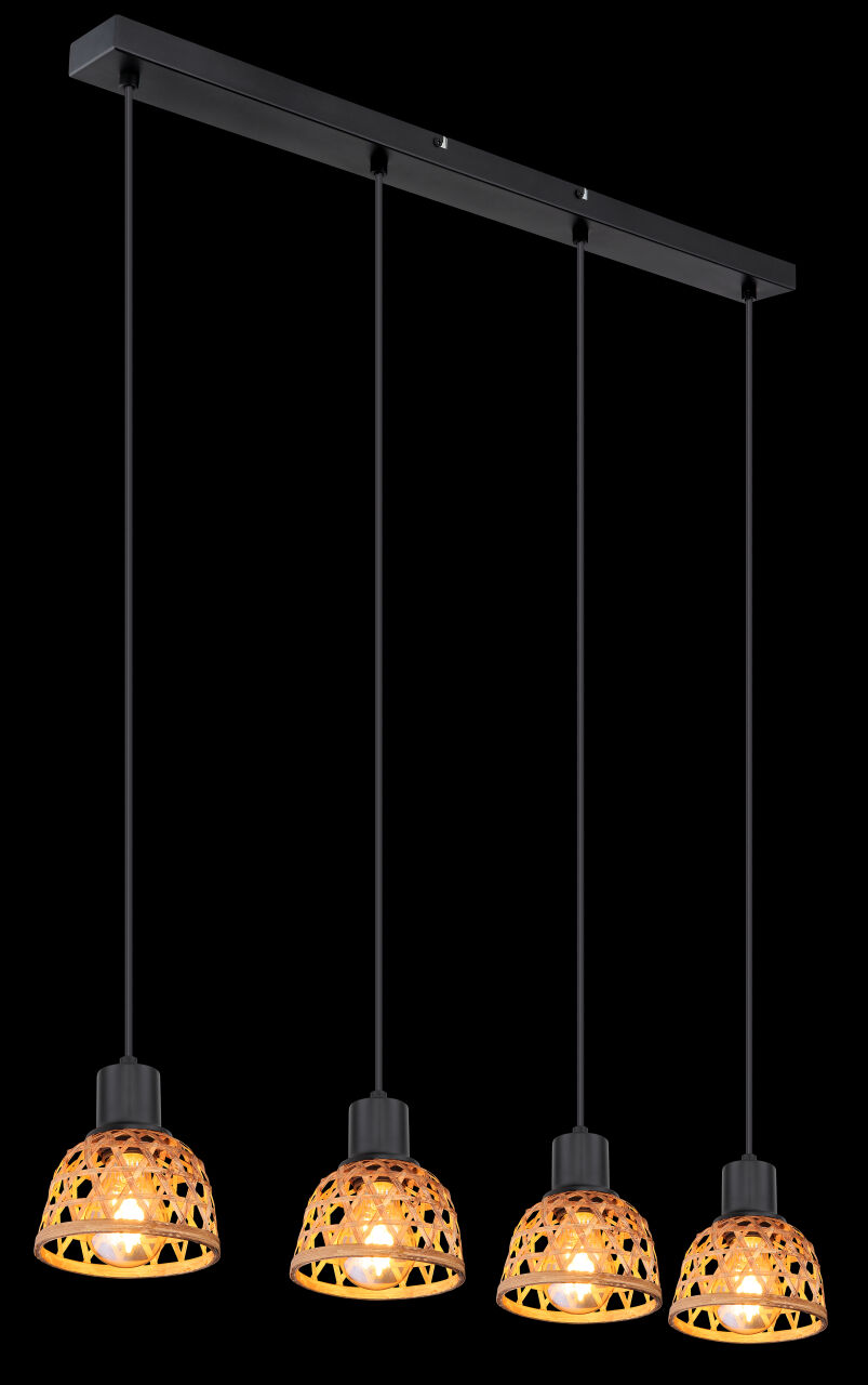 Globo Lighting - WENNA - Hängeleuchte Metall schwarz matt, 4x E27 LED