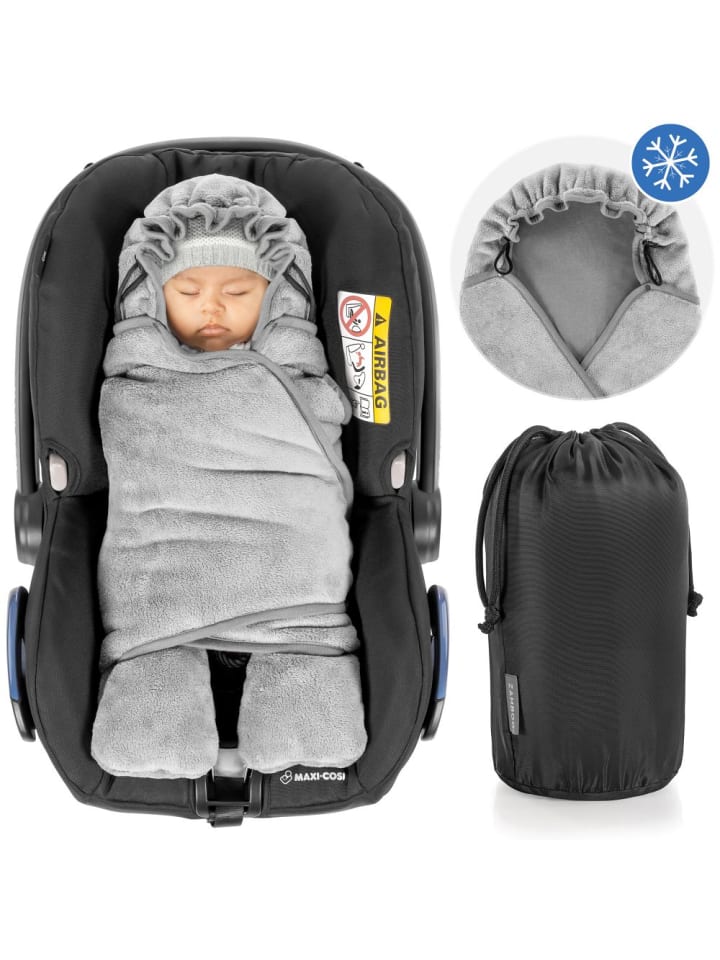 Zamboo Einschlagdecke mit Füßen für Babyschale und Kindersitz in grau günstig kaufen onesize