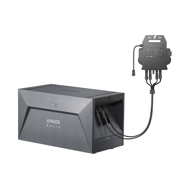 Bifaziales Balkonkraftwerk 900W / 800W inkl. Speicherbatterie ohne Halterung