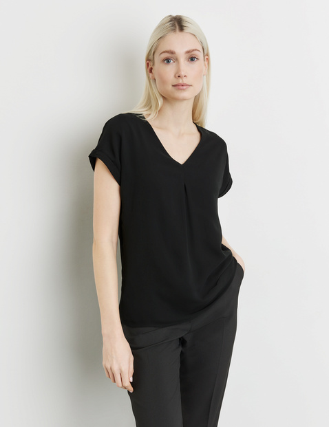 Blusenshirt mit Chiffon-Layer