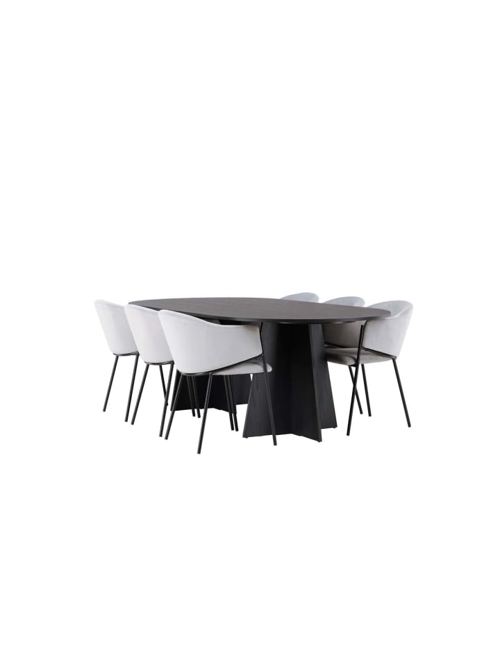 ebuy24 Essgruppe Bootcut 53 (7-teilig) Schwarz 115 x 230 cm günstig kaufen onesize