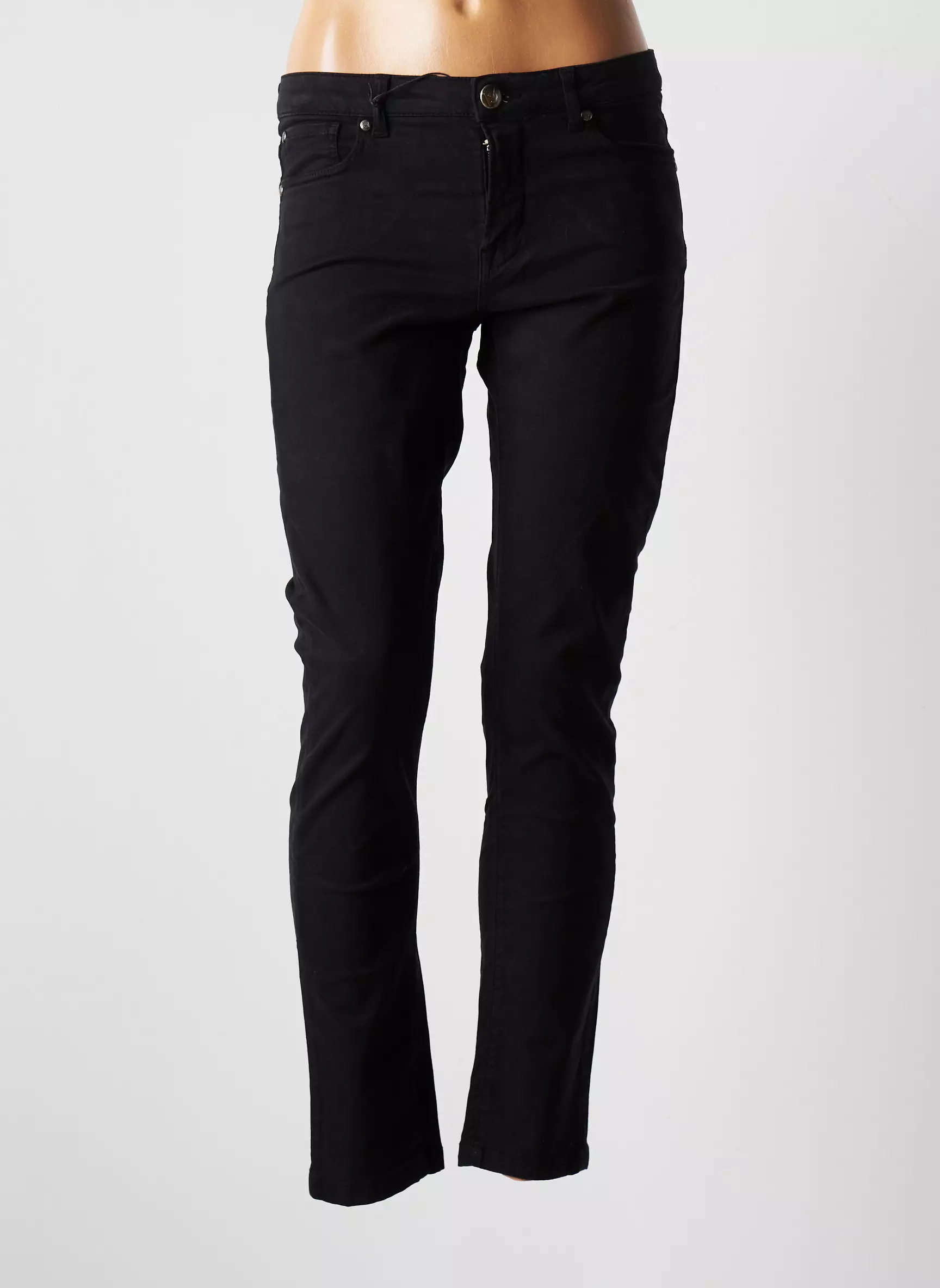Mensi Collezione Pantalons Slim Femme couleur noir