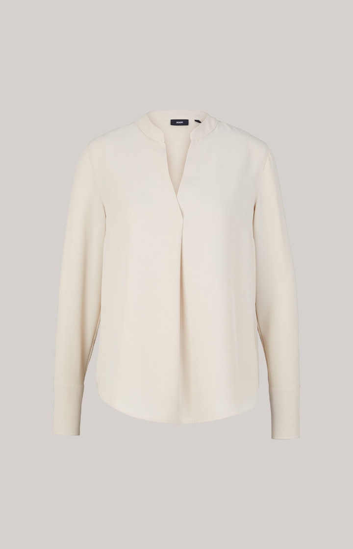 Twill-Bluse in Creme