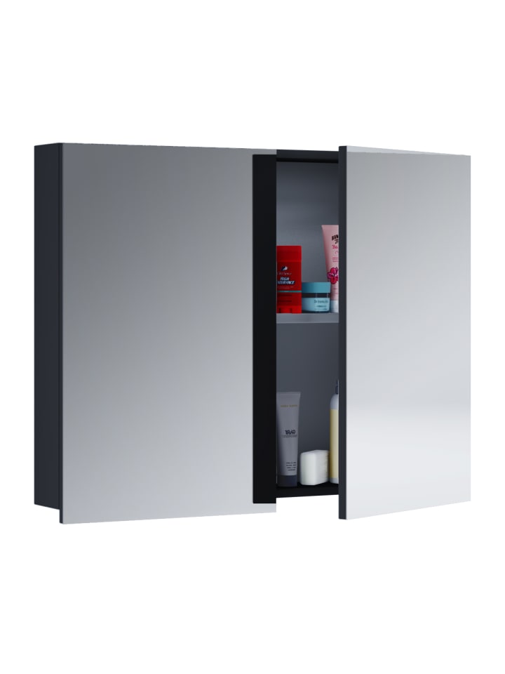VCM  Holz Badmöbel Spiegelschrank Spiegel Badinos 60 cm in Schwarz günstig kaufen onesize