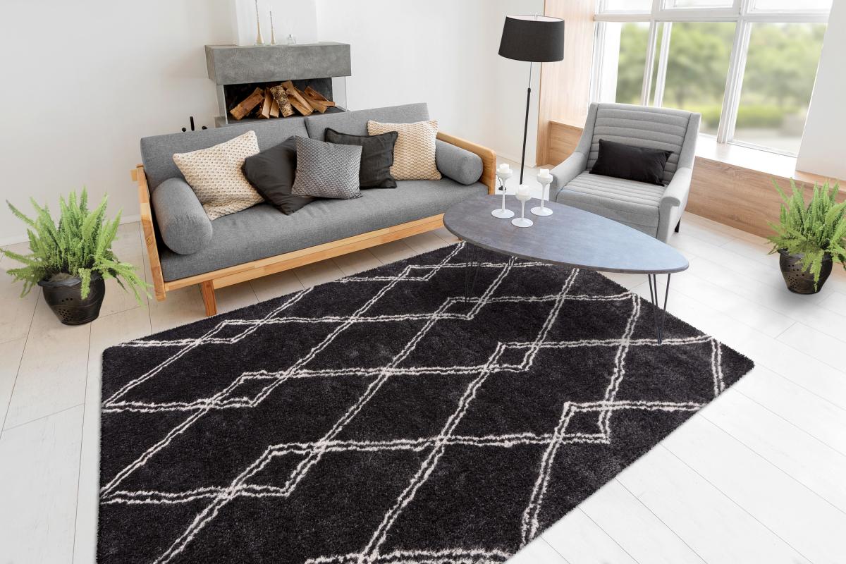 megusta Retro-Teppich Anthrazit 160cm x 230cm