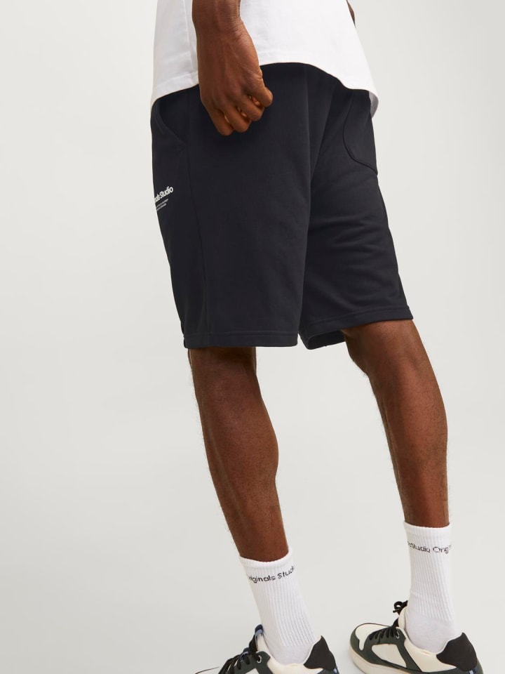 Jack & Jones Lässige Locker geschnittene Joggershorts - Elastischer Bund in Schwarz günstig kaufen