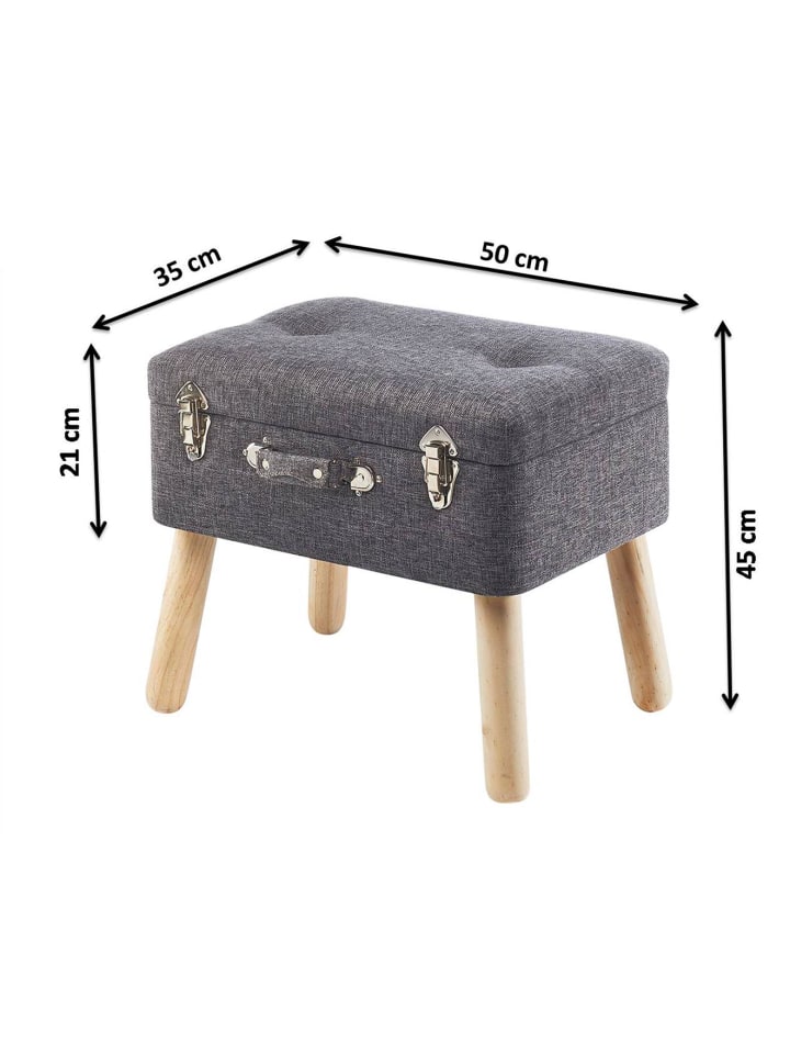 kobolo Sitzhocker LIGHTGREY50 in Grau günstig kaufen onesize