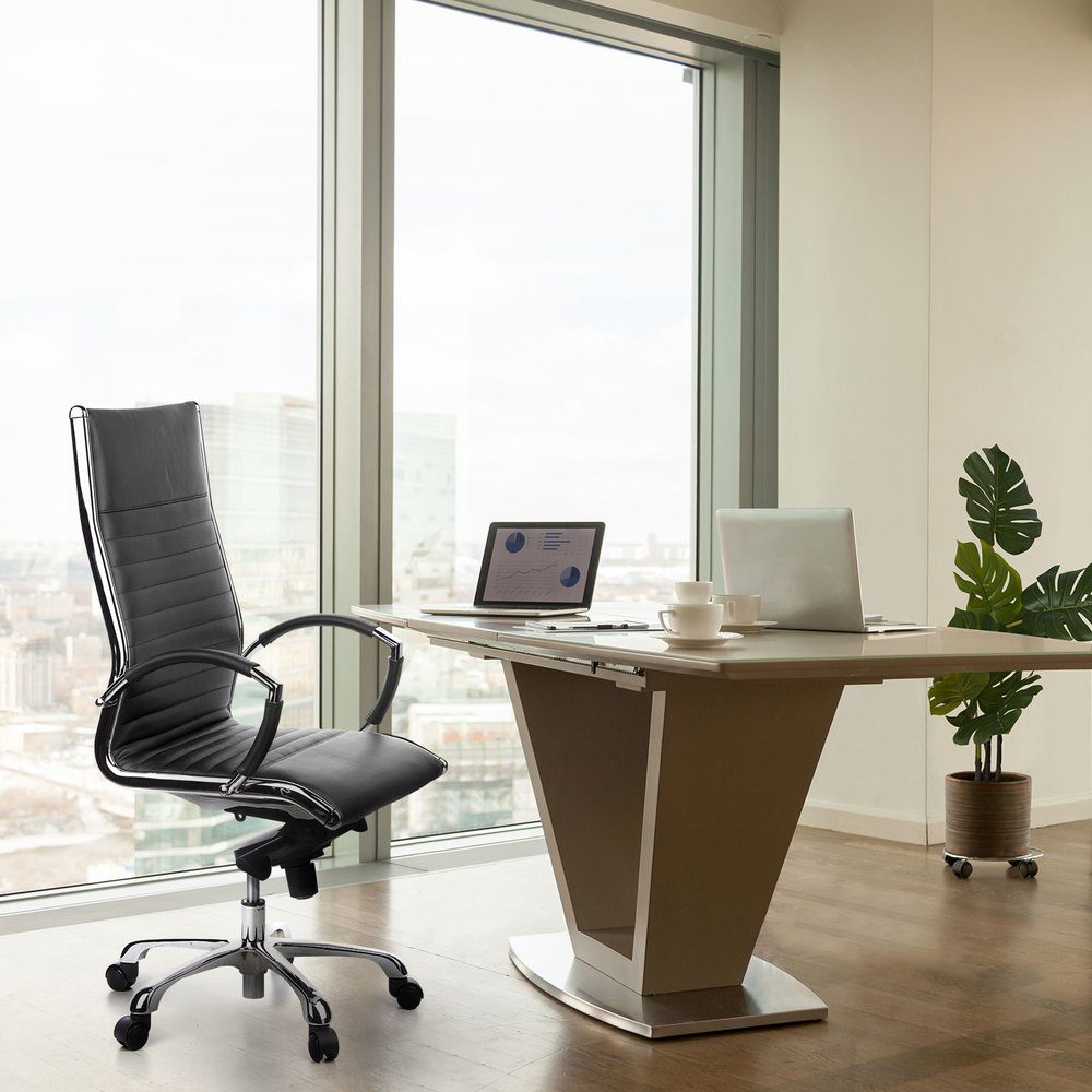 hjh OFFICE Chefsessel Profi Chefsessel PARMA 20 Leder mit Armlehnen, Drehstuhl Bürostuhl ergonomisch