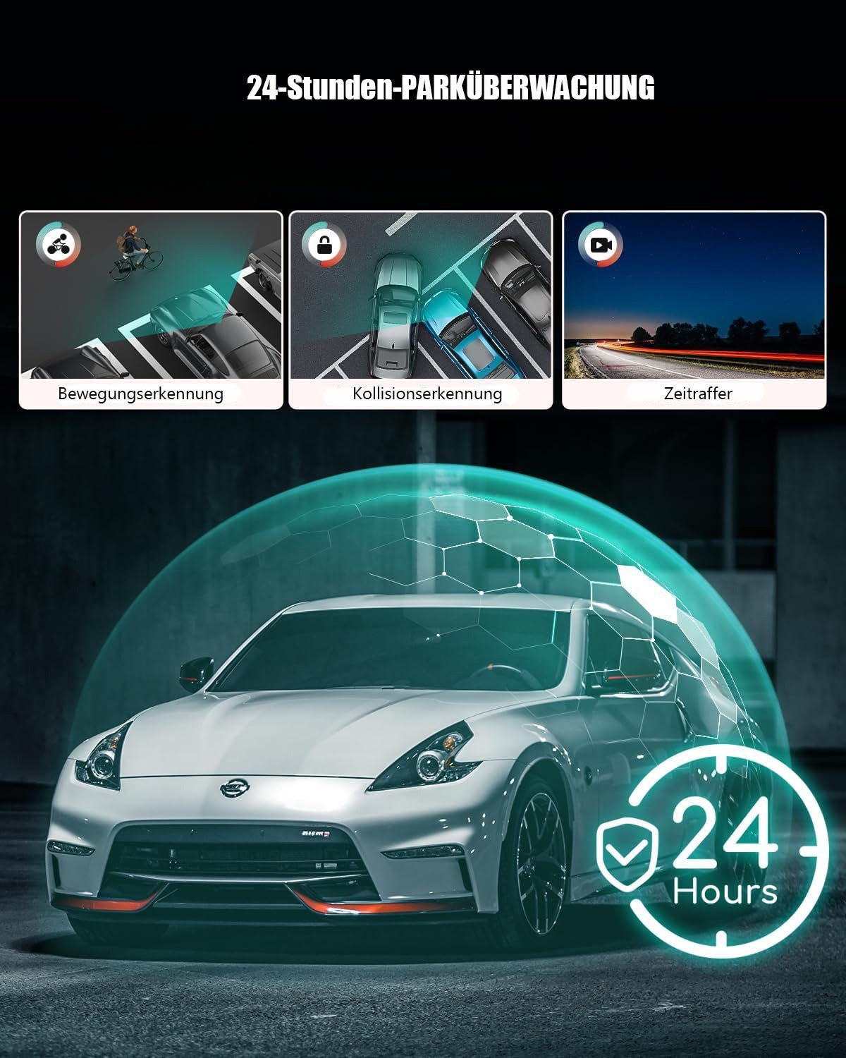 COOAU Dashcam Auto Vorne Hinten 2,5K Mit GPS WiFi Dash Cam Auto Dashboard Dashcam (2,5K & 1080P DUAL-KANAL, Mit GPS WiFi Dash Cam Auto Dashboard Recorder, mit 3