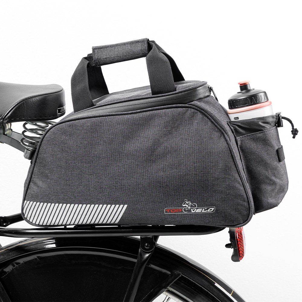 Topvelo Wasserdichte Premium Gepäckträgertasche TOP mit Regenabdeckung & Flaschenhalter 11L