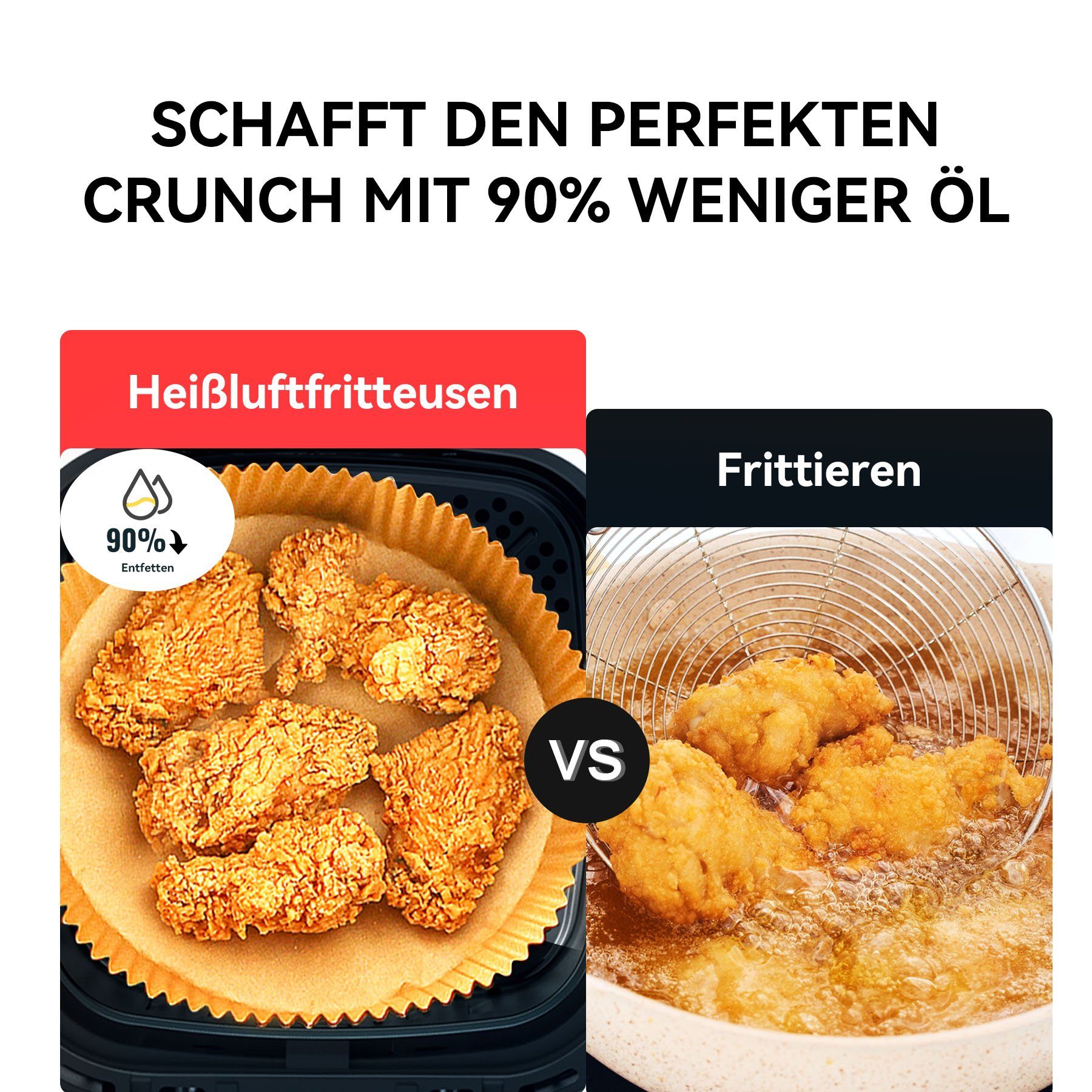 Senmudi Heißluftfritteuse 7.5L Airfryer 10 Programme,LED Touchscreen friteuse, 1800,00 W, Präzise Temperaturregelung 50~200℃, Timer, Fritteuse ohne Öl