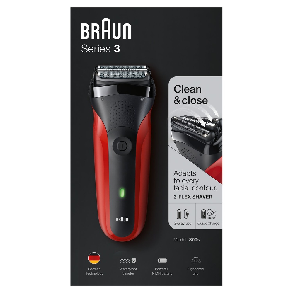 braun Braun Series 3 300s Rasoir Électrique Rechargeable Rasoir Electrique
