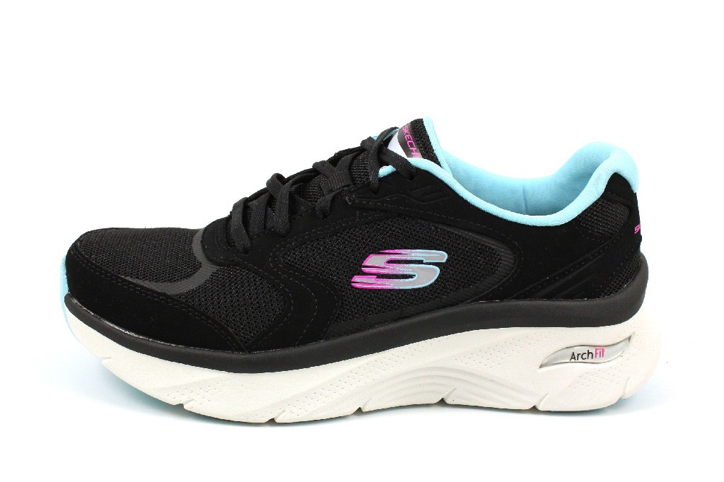 SKECHERS Freizeit Schnürer schwarz ARCH FIT D