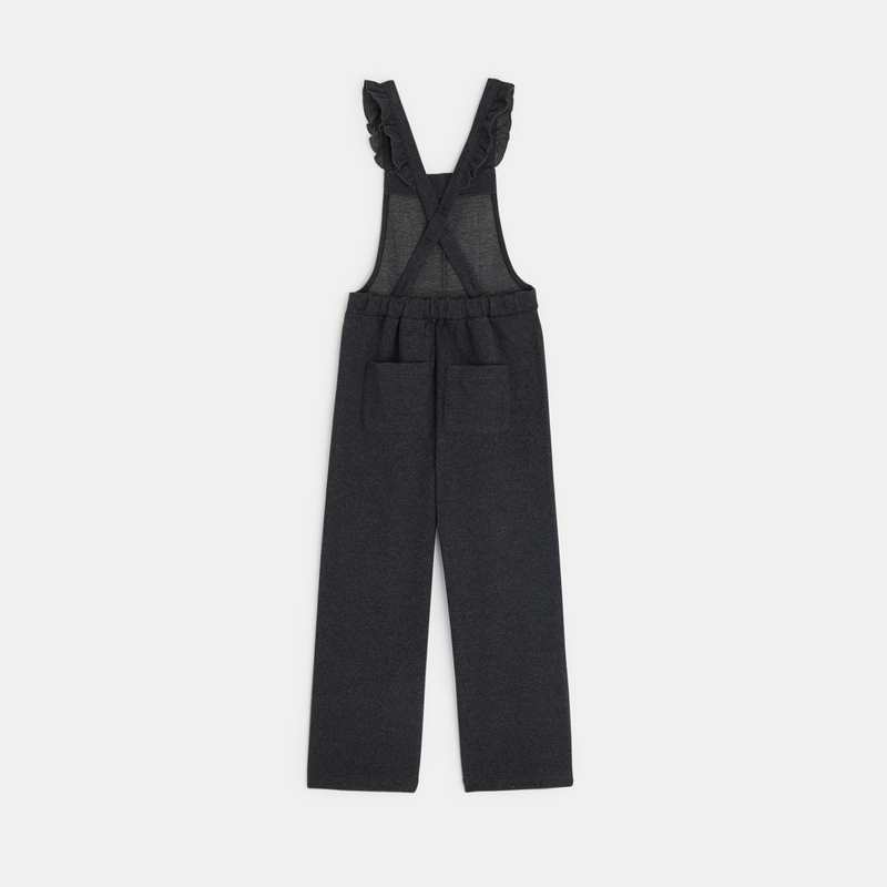 Salopette en maille milano chinée grise fille