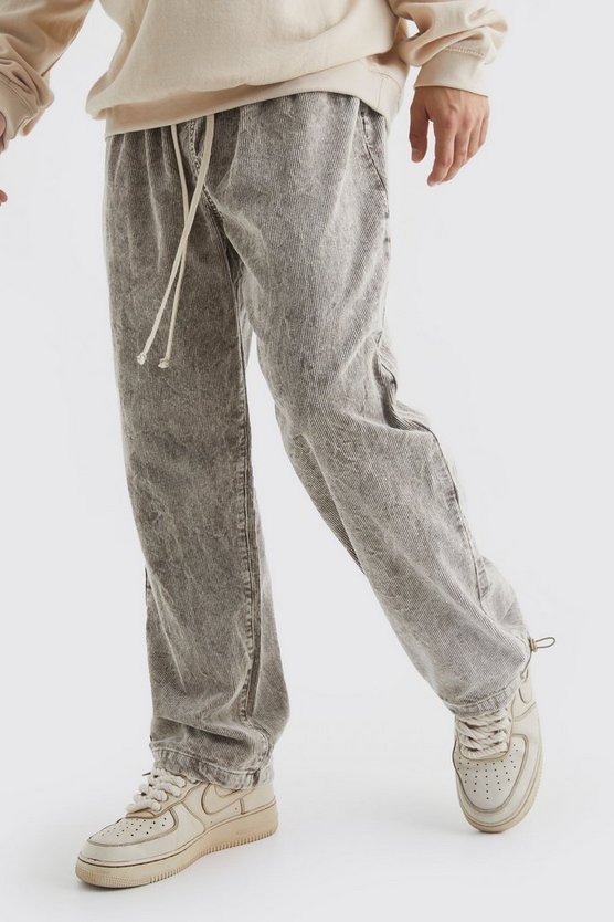Lockere Cord-Hose mit Acid-Waschung