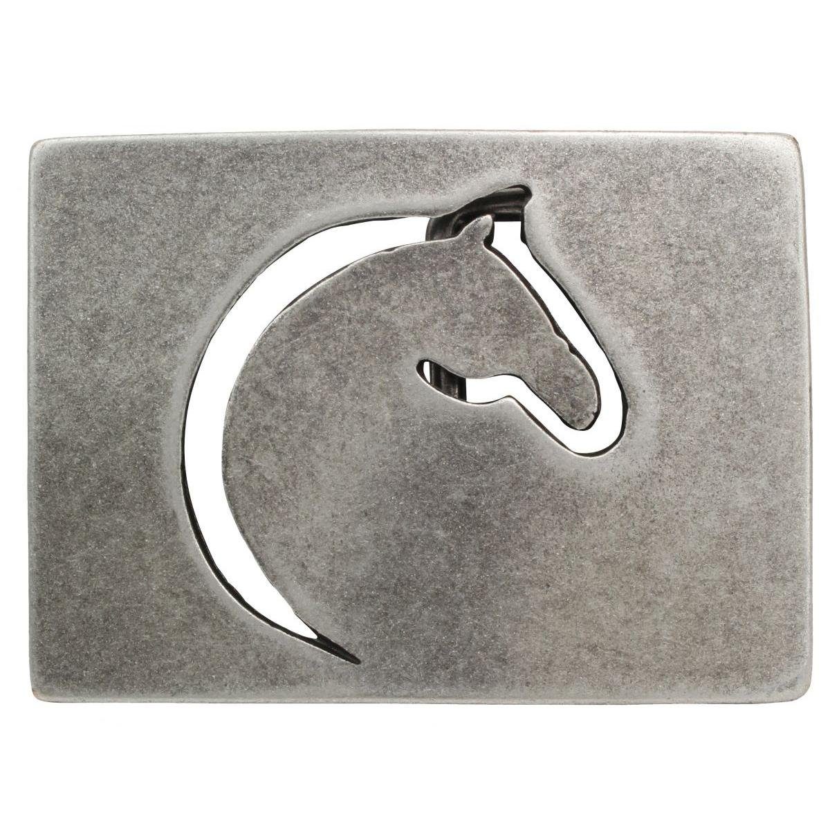 BELTINGER Gürtelschnalle Pferdekopf 3,0 cm - Wechselschließe Gürtelschließe 30mm - Für Gürtel b
