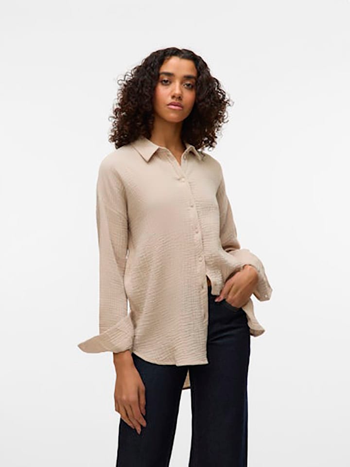 Vero Moda Hemd in Beige günstig kaufen