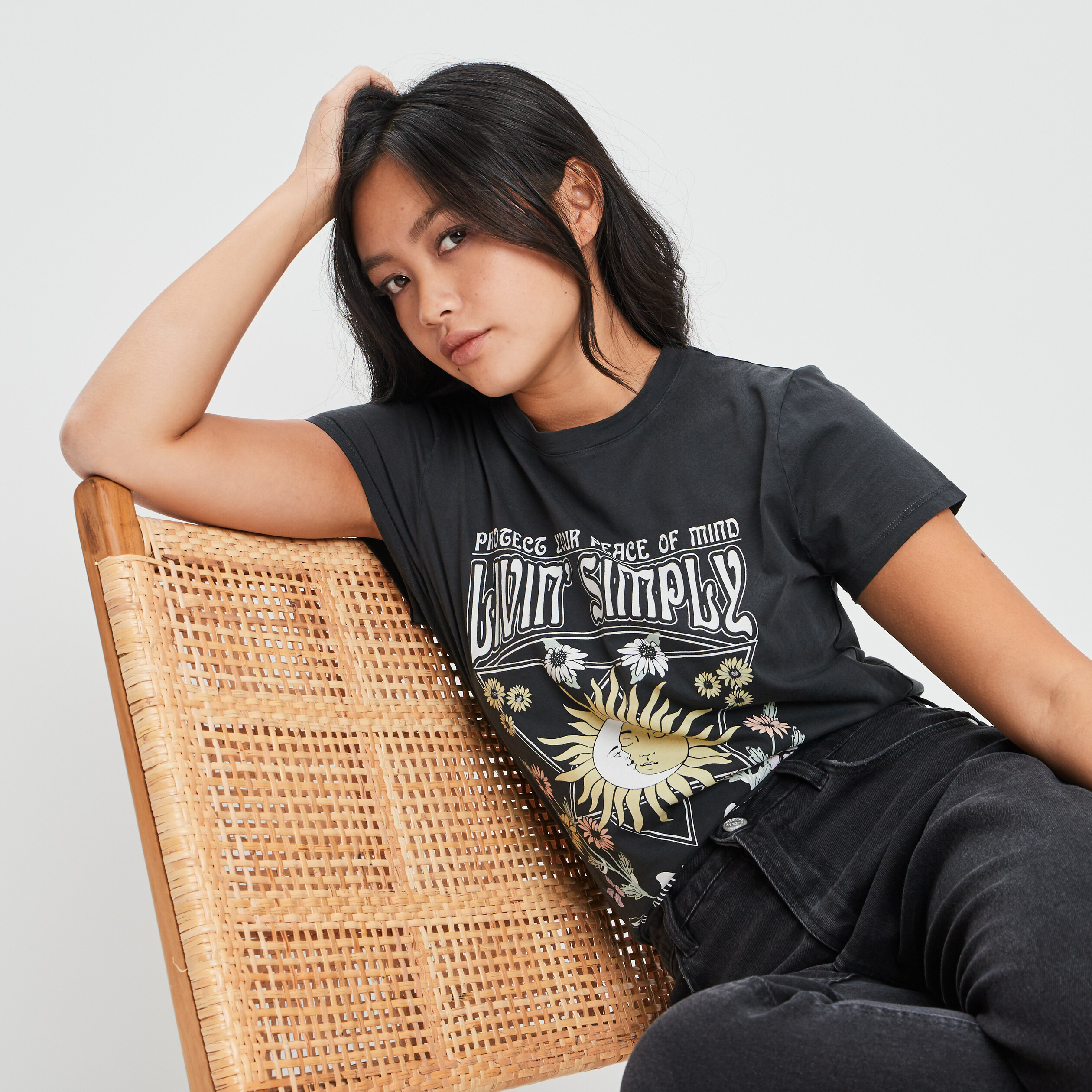 T-shirt manches courtes gris foncé femme | La Halle