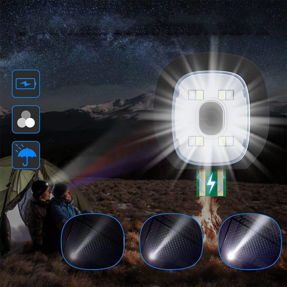 AKKEE Strickmütze Mütze mit Licht LED, Wiederaufladbare USB Strickmütze mit Licht (Einfarbig, 1-St., Winter Warme Mütze Kappe) zum Camping, Joggen und Geschenke für Männer Frauen