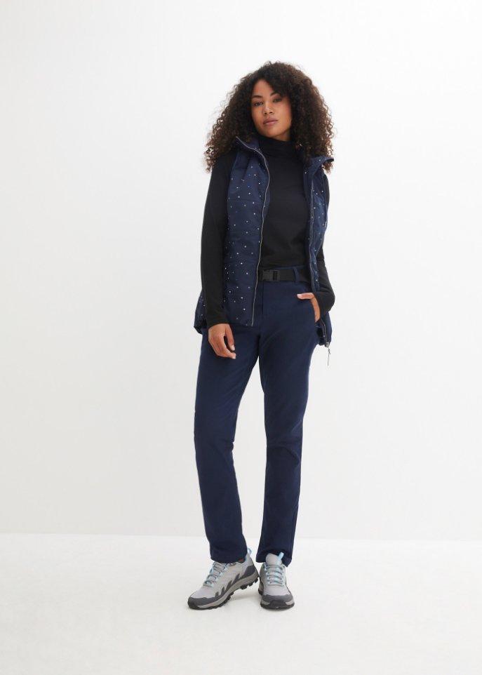Wasserabweisende Funktionshose aus Stretch-Twill mit Gürtel, Straight