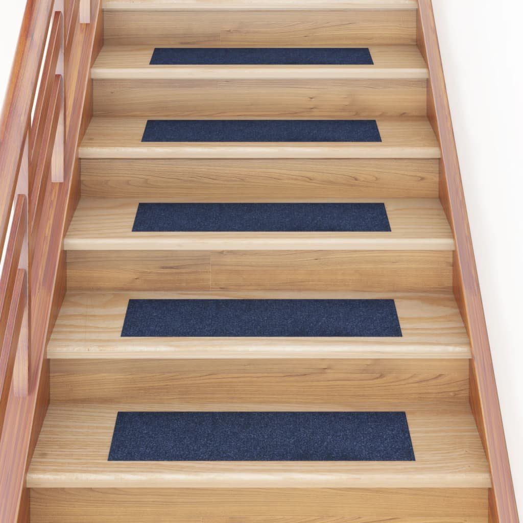 Stufenmatte Selbstklebende Treppenmatten 15 Stk. Rechteckig 76x20 cm Blau, vidaXL, Rechteckig