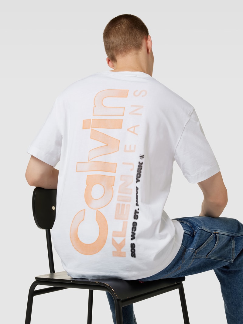 T-Shirt mit Rundhalsausschnitt Modell 'BOLD COLOR INSTITUTIONAL' in weiß