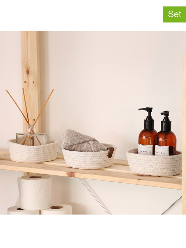 ABERTO DESIGN 3er-Set: Aufbewahrungskörbe in Creme - (H)6 x Ø 15 cm günstig kaufen onesize