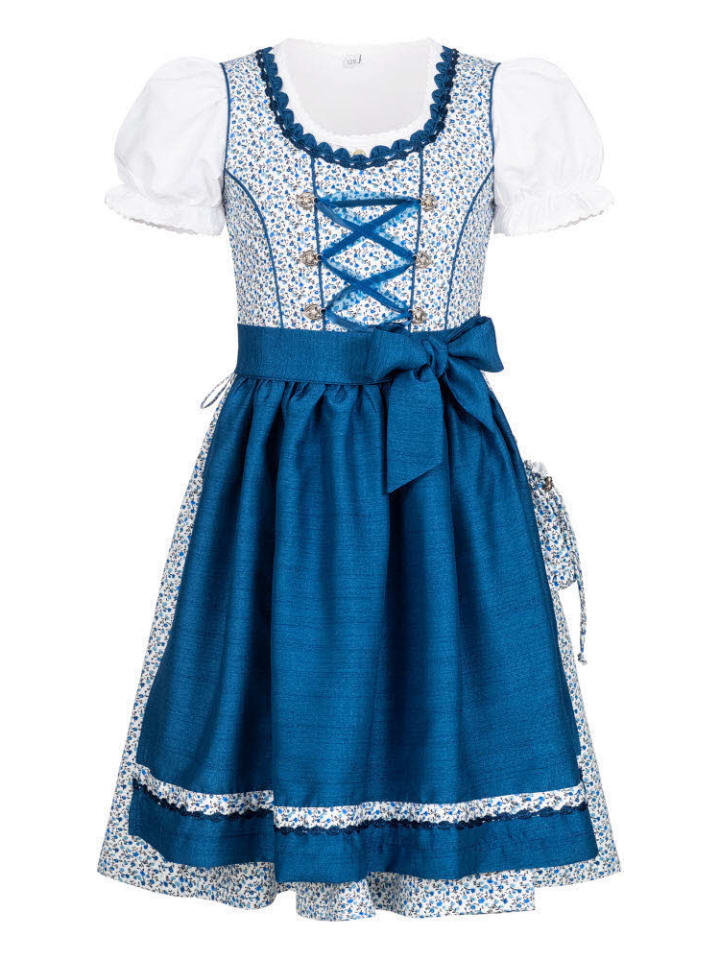 Nübler Kinderdirndl 3-teilig Doris in Blau günstig kaufen