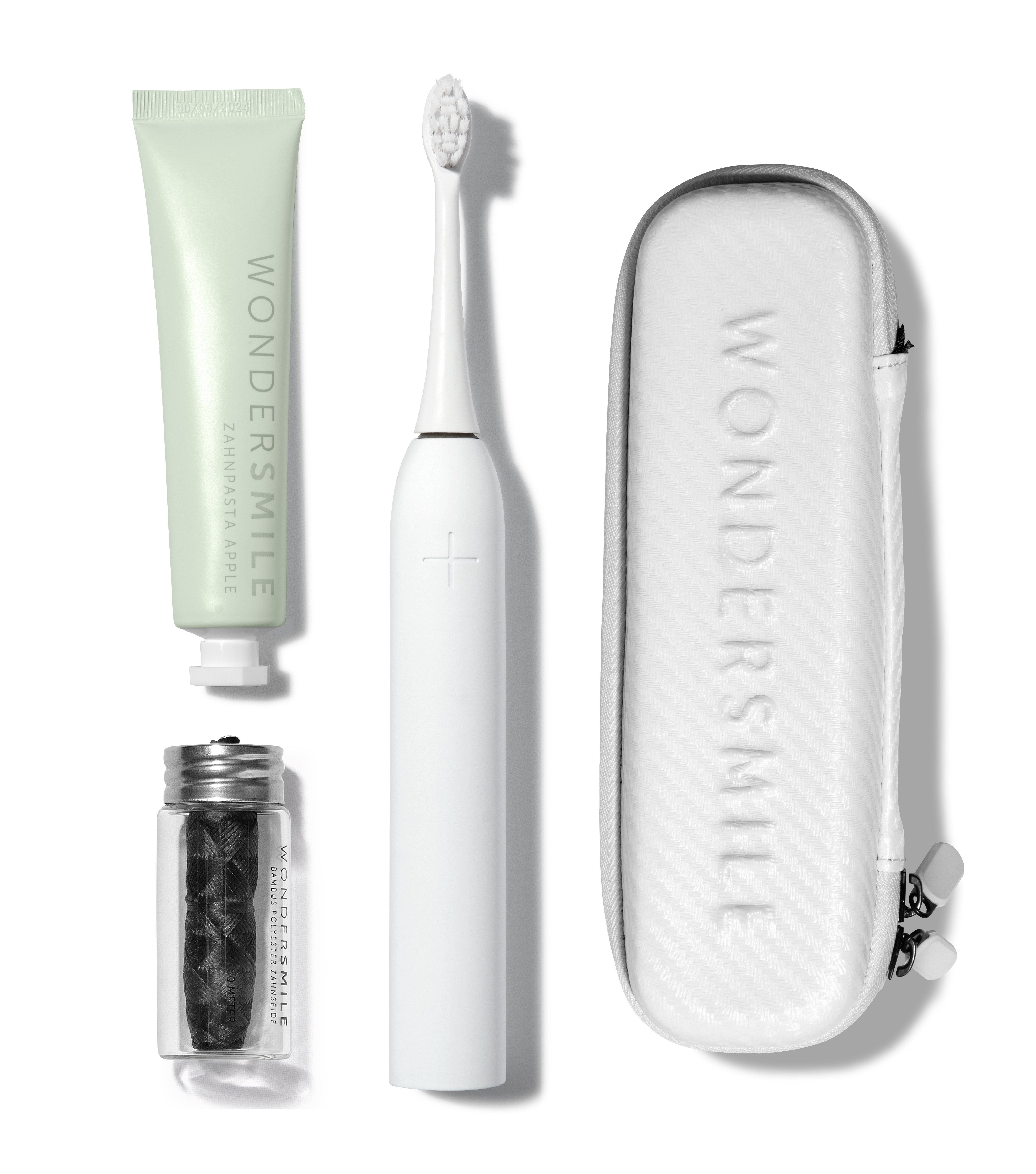Wondersmile Schallzahnbürste Pro Travel Care Bundle, Aufsteckbürsten: 1 St., inkl. Reiseetui & Zahnpasta, Integrierter Zungenreiniger