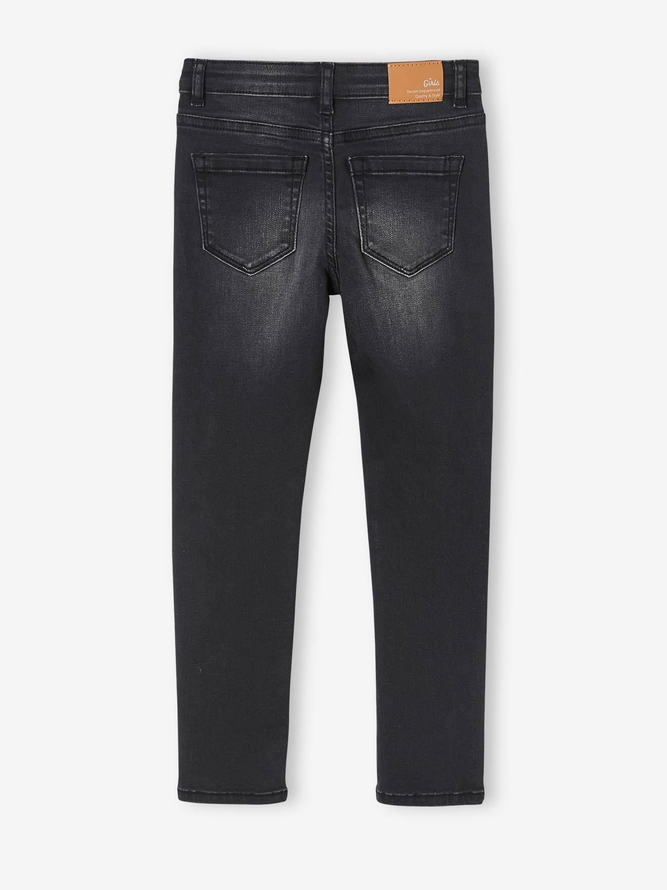 Vertbaudet Mädchen Slim-Fit-Jeans WATERLESS, Hüftweite REGULAR - dark blue