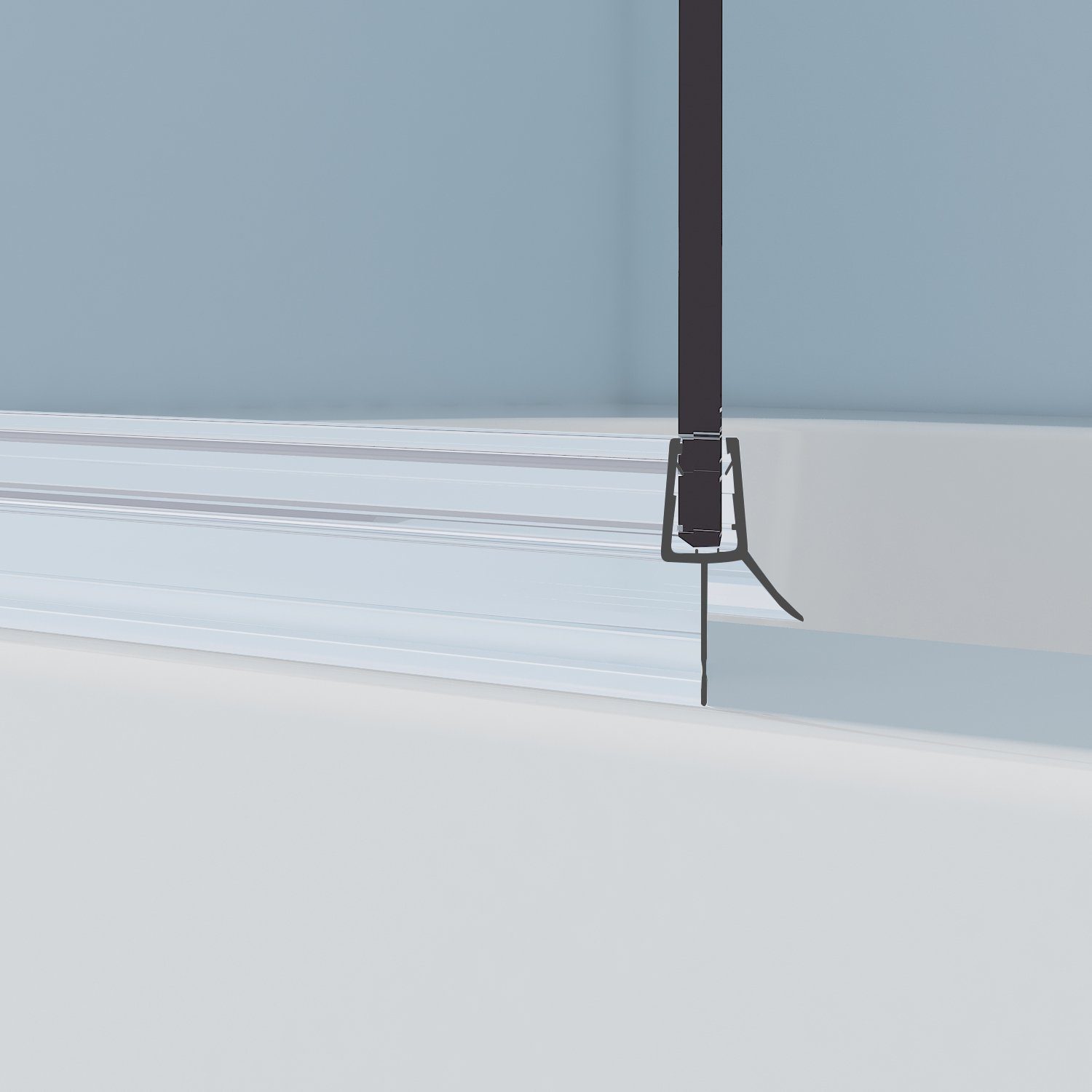 Boromal Badewannenaufsatz Duschwand Badewanne Schwarz 130cm 3-teilig Faltbar Badewannenfaltwand, (Klarglas /Teilsatiniert glas), Badewannenfaltwand Glaswand 6mm ESG Glas