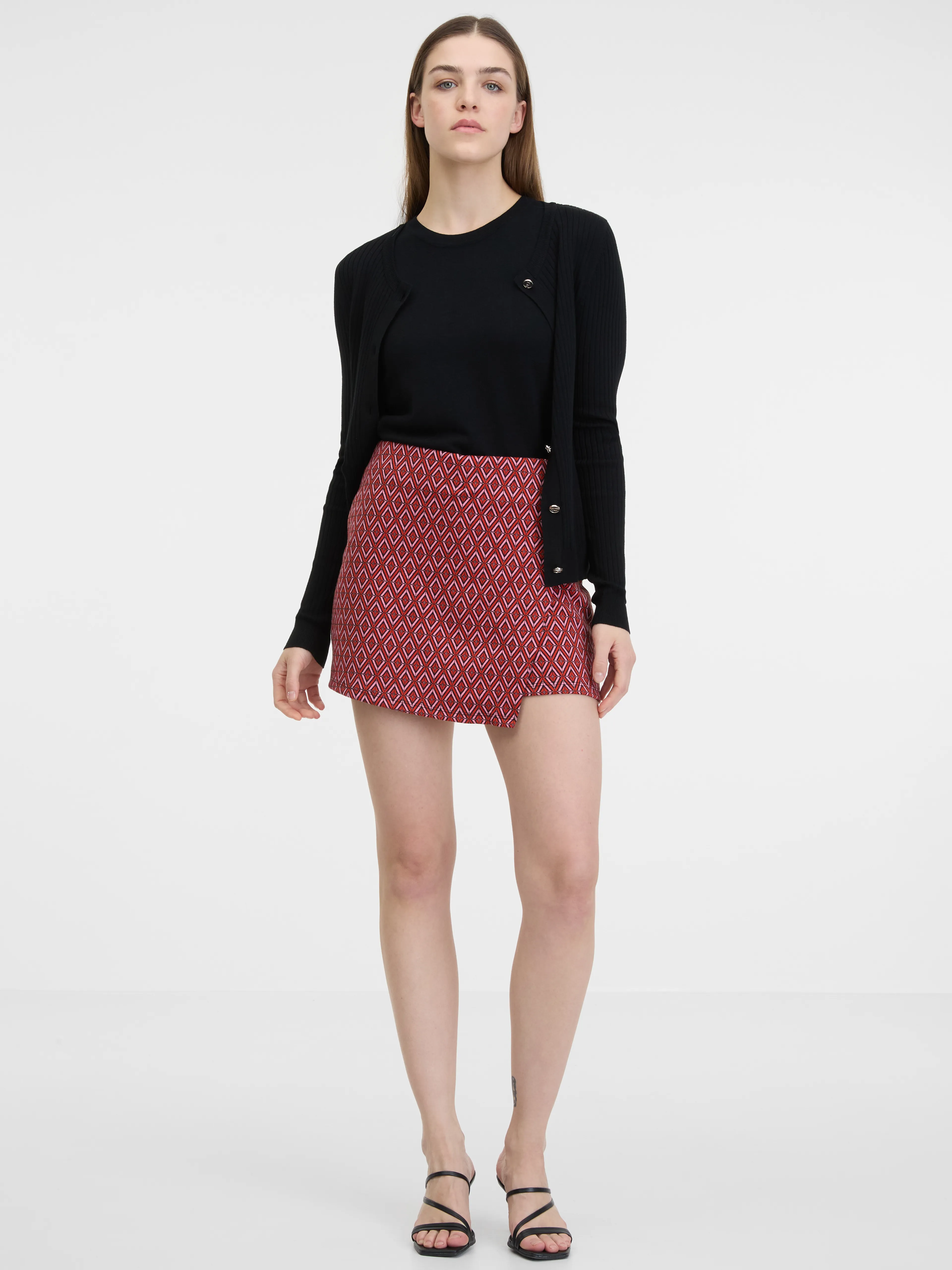 Roter gemusterter Damenrock/Shorts ORSAY