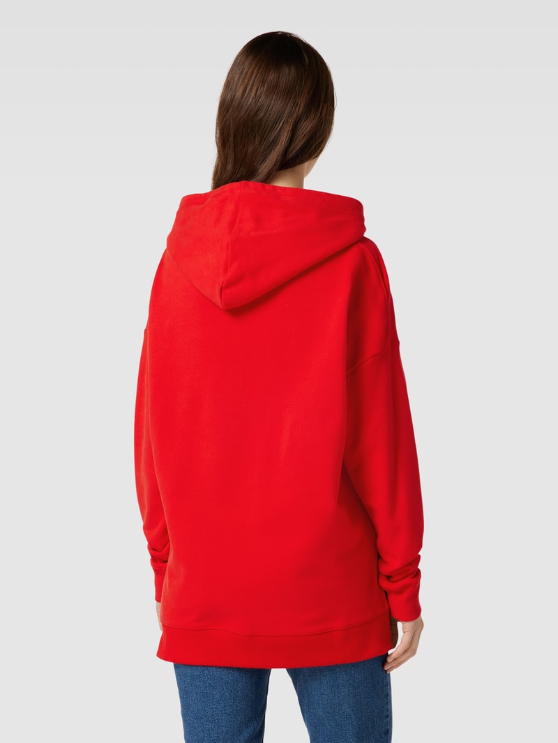 Hoodie mit Logo-Stitching in hellrot