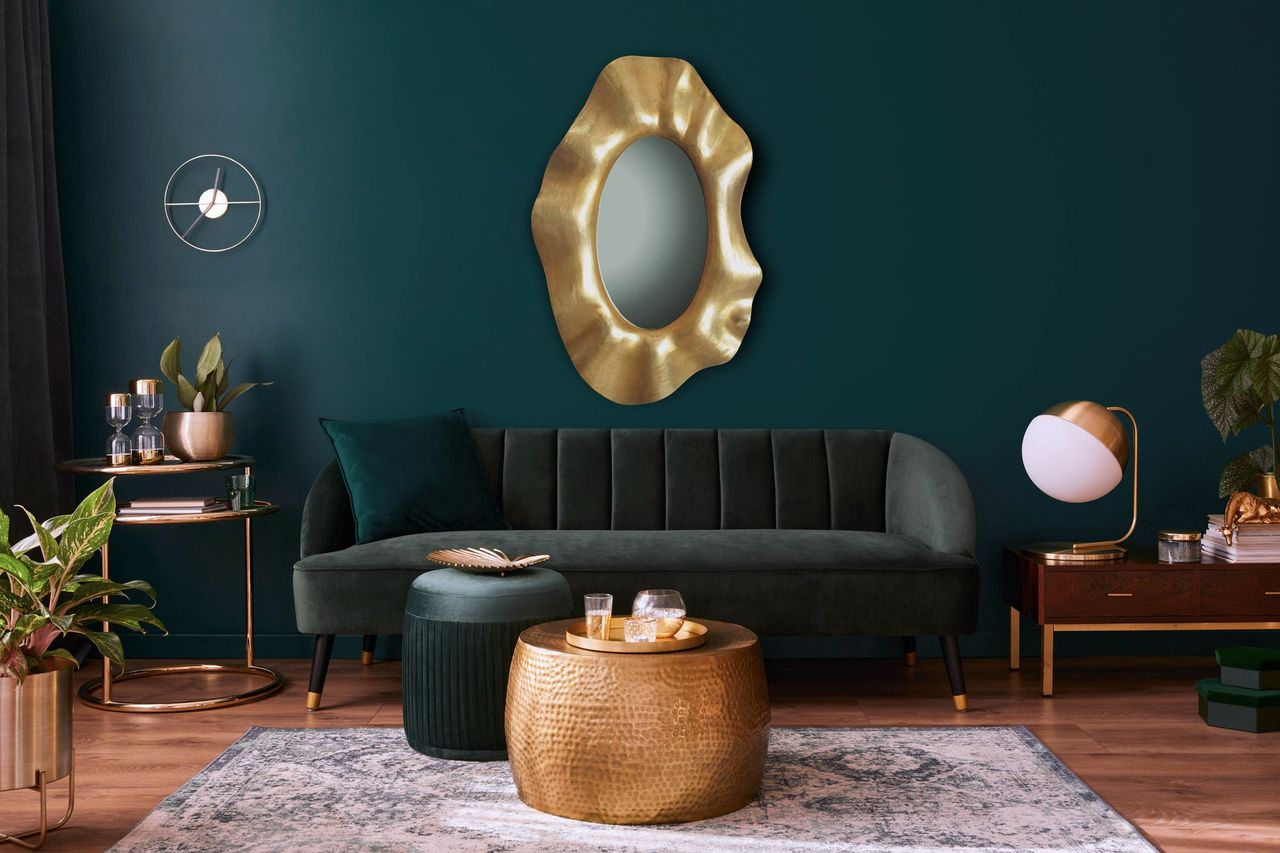 Wohnling Wandspiegel Gold 60x90 cm Metall