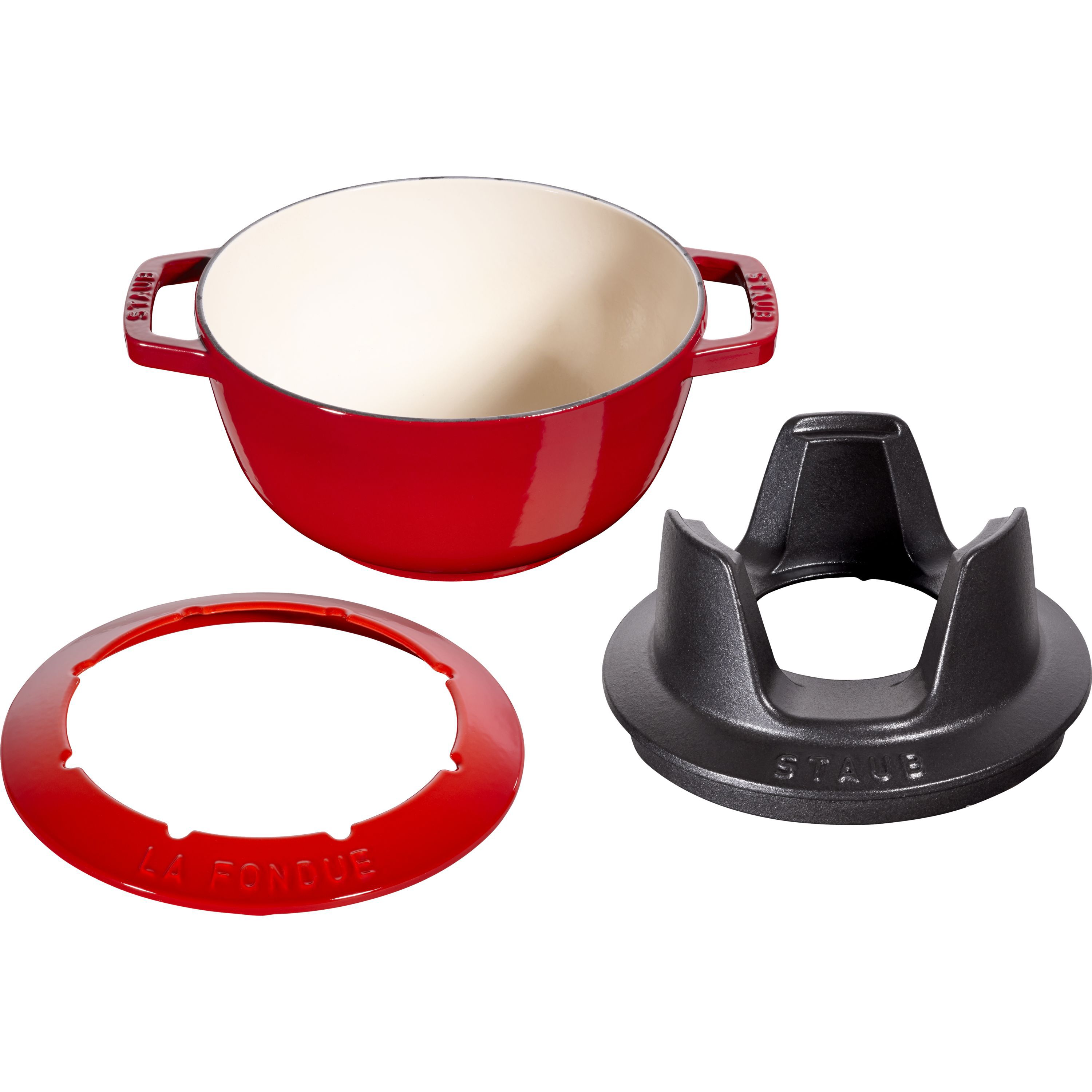 Fondue Set 20 cm, Kirsch-Rot