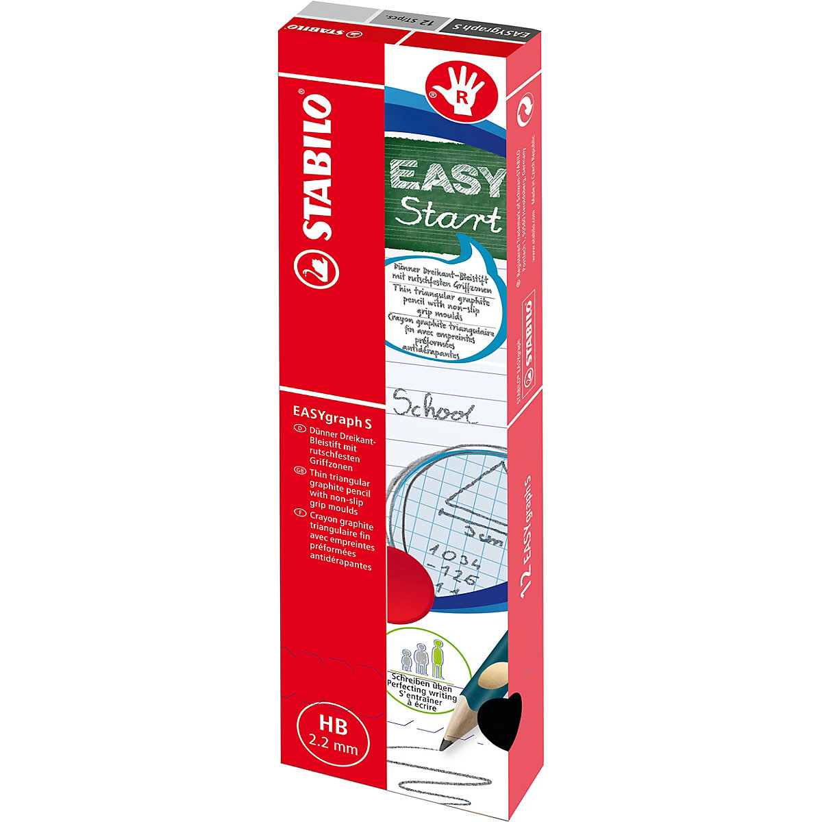 Dreikant-Bleistift EASYgraph S Metallic Edition HB metallicviolett Rechtshänder, 12 Stück