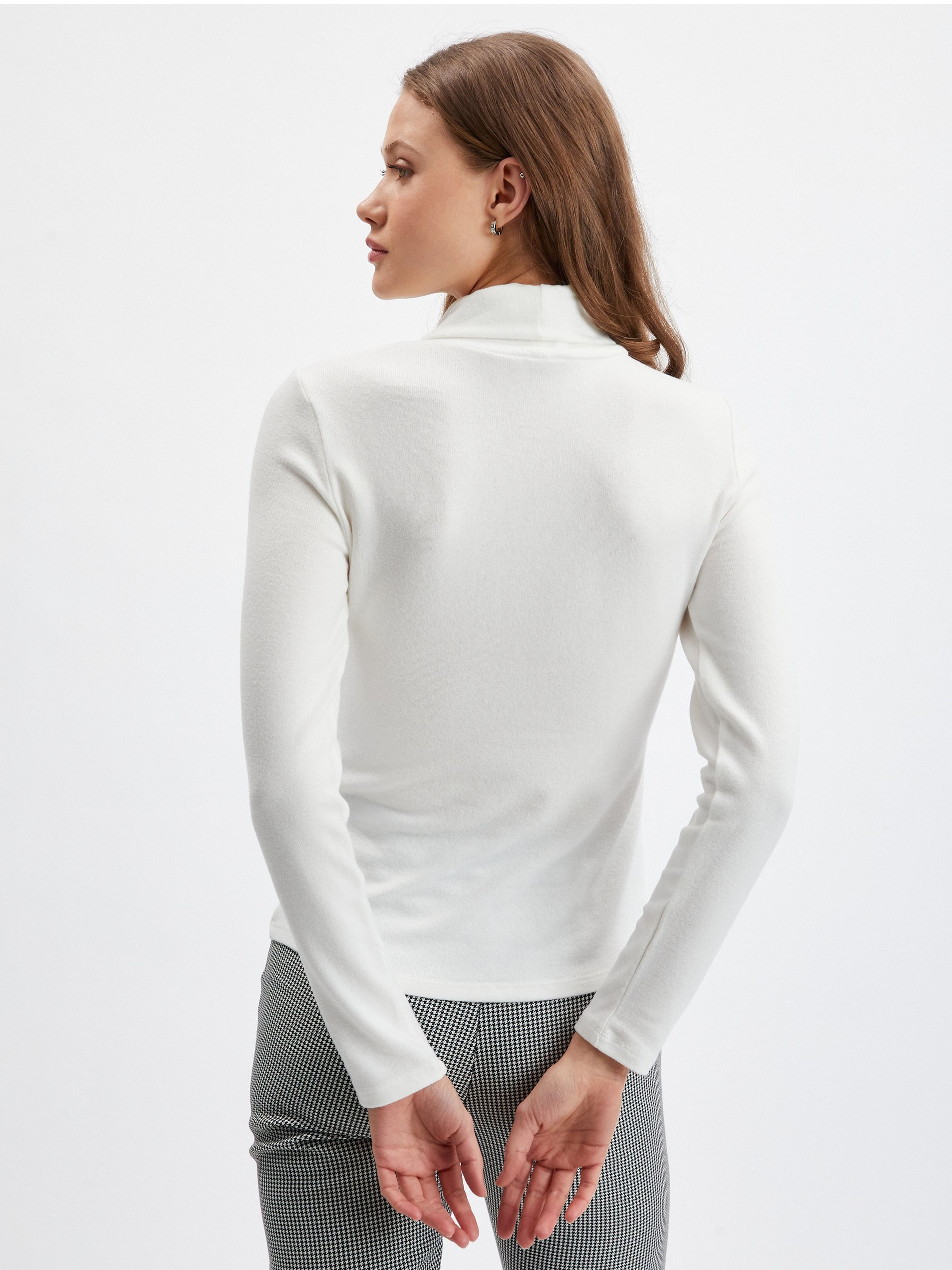 Weißer Damen-Rollkragenpullover ORSAY