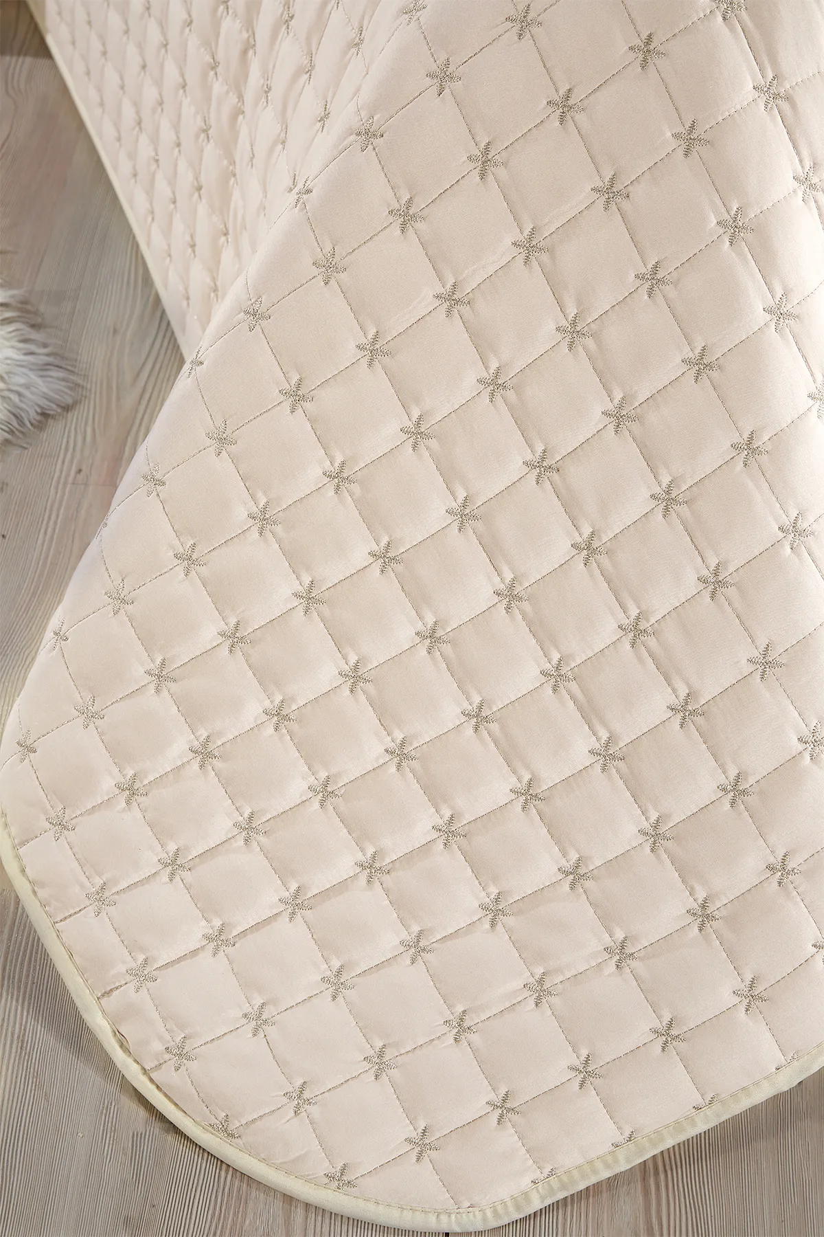 Çeyiz Diyarı  Gesteppte Tagesdecke „Star“ für Einzelbett, Cappucino