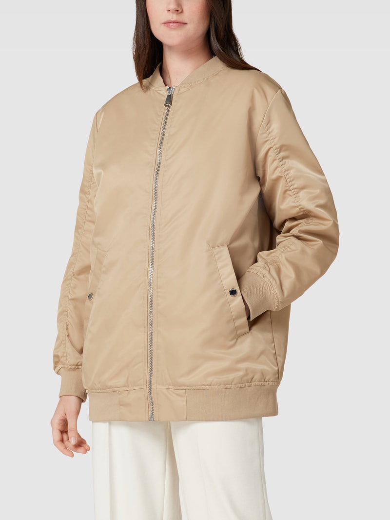 Bomberjacke mit Reißverschluss in beige