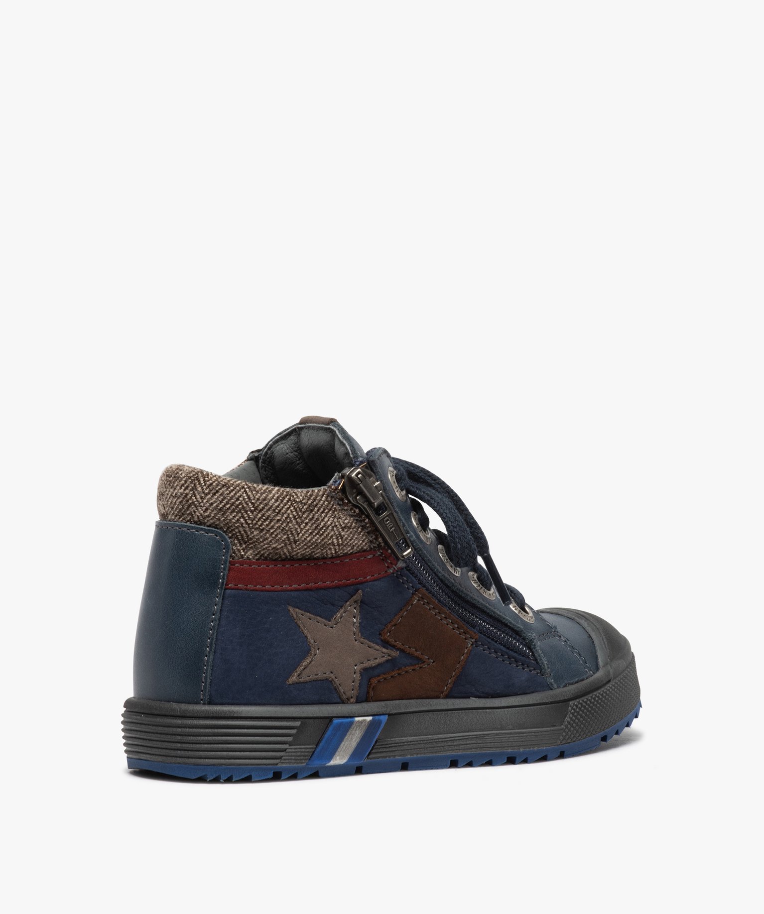 Boots Garçon en cuir fermeture lacets et zip - Bopy | GEMO