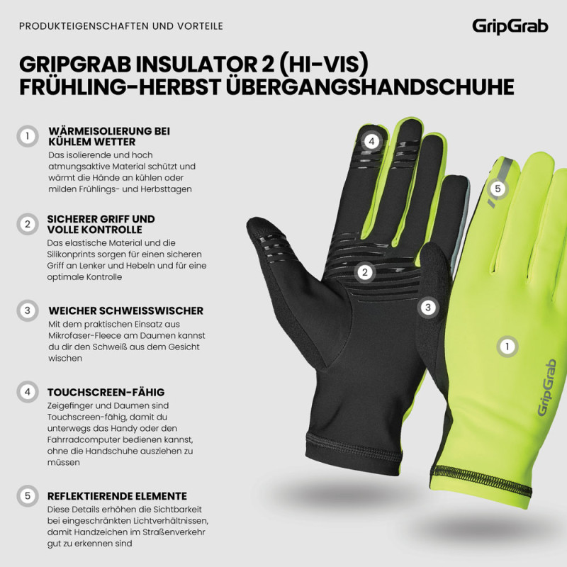 GripGrab Insulator 2 Hi-Vis Midseason - Fahrradhandschuhe kaufen | Bike-Discount