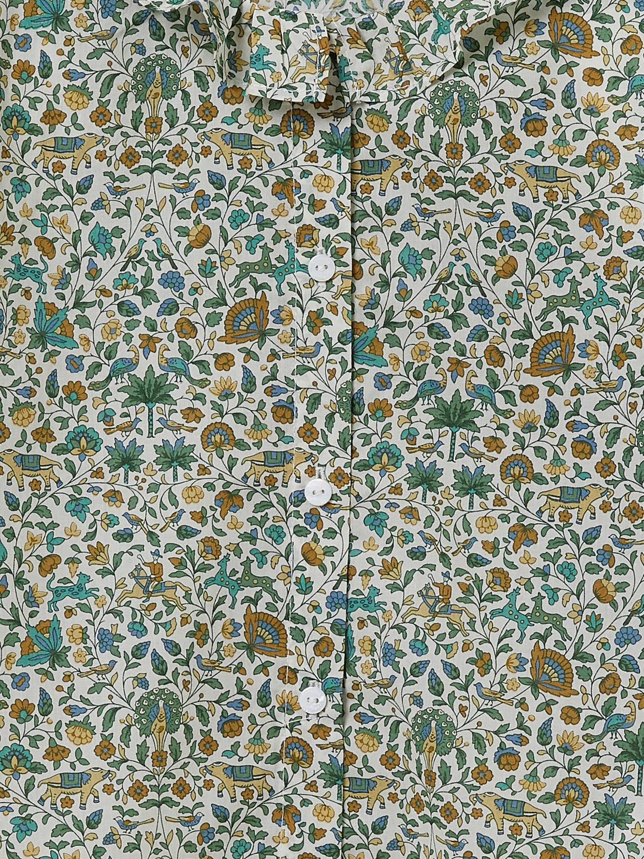 Blouse fille CYRILLUS en tissu Liberty® Imran vert imprimé