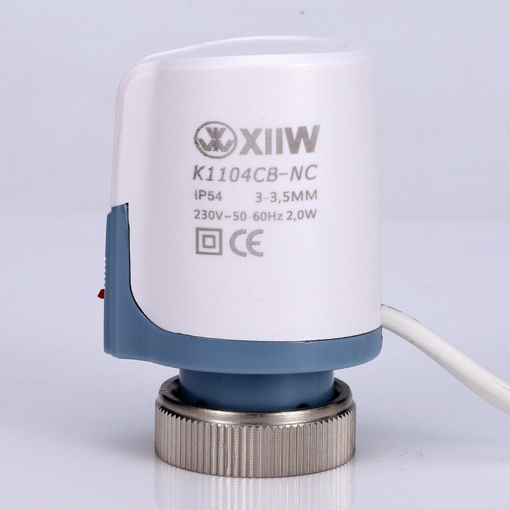 XERSEK Heizkörperthermostat Stellantrieb Fußbodenheizung Thermischer Thermot Stellmotor Heimeier, 230V ; inkl. Adapter stromlos geschlossen NC M30 x 1,5